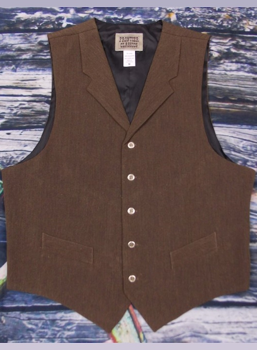 (image for) Maverick Western Herringbone Vest Lapels & Welt Pockets